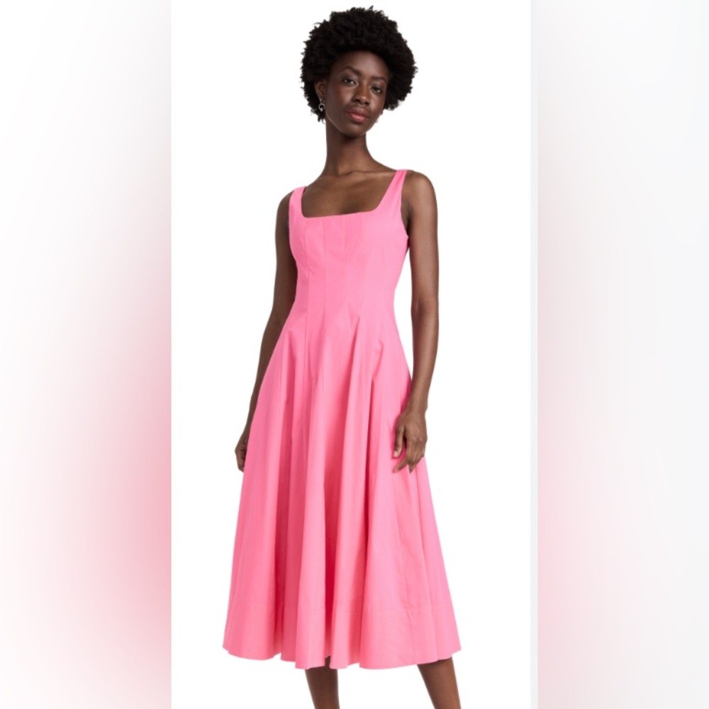🩷 Staud Wells Midi Dress in Plumeria Pink